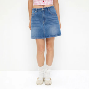 กระโปรงเดนิมสั้นสีเฟด Blue